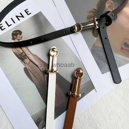 Ceintures ceintures mode ceinture fine pour femmes en cuir PU taille maigre réglable blanc noir dames robe sangle 240226