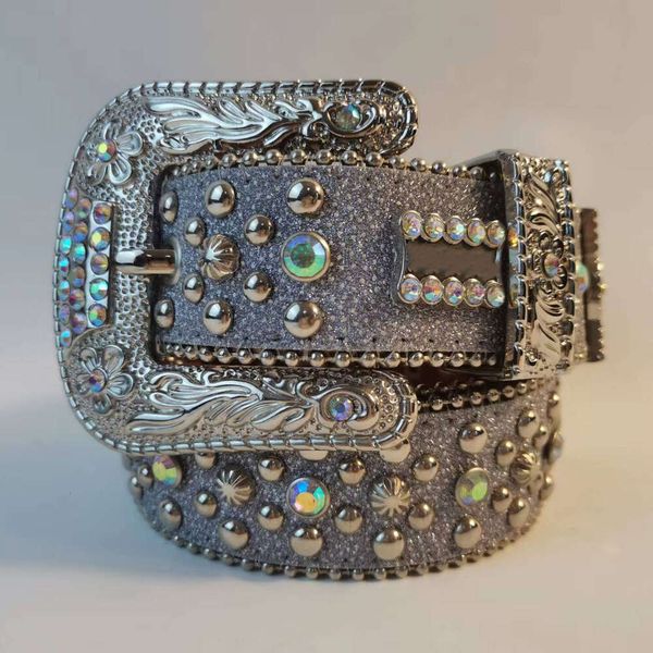 2023 Hommes Femmes Haute Qualité BB Simon Ceinture De Luxe Designer Ceinture Rétro Aiguille Boucle Ceintures 20 Couleur Cristal Diamant Bling Strass Comme Cadeau