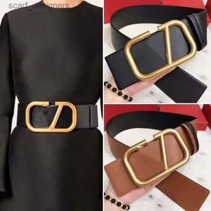 Ceintures de ceinture de luxe ceinture de ceinture de mode Bouteaux femme largeur 7 cm en cuir noir boucle