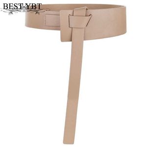 Riemen beste ybt knoop pu lederen riemen voor vrouwen zachte geknoopte riem riem lange jurk accessoires lady taillebands z0404