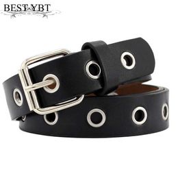 Riemen Beste YBT Damesriem Nieuwe Student Holle Hoge Kwaliteit Riem Mode Casual Legering Pin Gesp Dames Jeans Riem Q240401