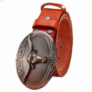 Ceintures grande boucle style punk ceinture ceintures de luxe de haute qualité en cuir véritable véritable cowboys vintage ldd240313