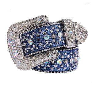 Riemen bisondenim westerse strass mode casual luxe riem diamanten riem cowgirl cowboy bling crystal cinturones para hombre 343d