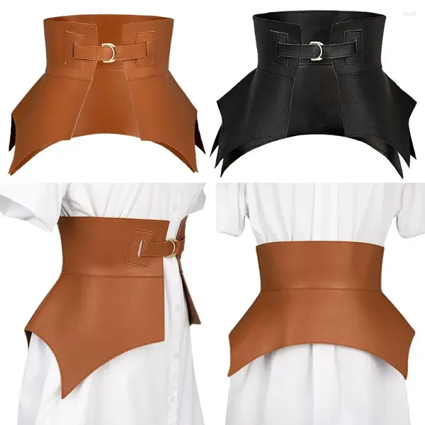 Ceintures noir marron classique de jupe décontractée manteau de robe punk largeur en cuir stretch stretch cummerbunds élastique corset groupe