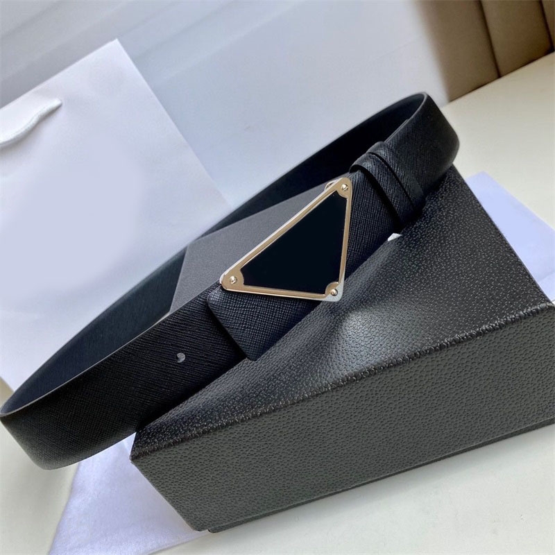 Belts Black ceinture luxury belt for woman designer triangle metal buckle fashion waistband classic formal lady belt mens red white street jeans decoration YD017