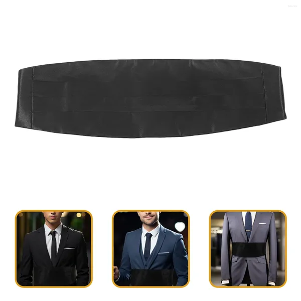 Cinturones Corsé negro Hombres Accesorios de disfraces Oficial de noche Cummerbund Traje Tela Esmoquin Novio Hombre