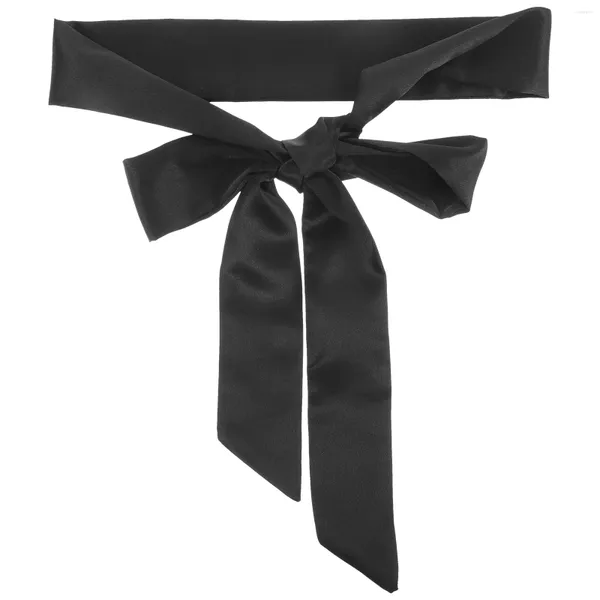 Ceintures noir décor ruban tissu femmes robes peignoir noeud soie Sash remplacement Miss Pasek Do Spodni Damski Ceinture Femme