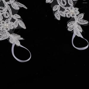 Ceintures Blesiya 2pcs dentelle de mariage crochet cheville sandales pieds nus bijoux de pied blanc