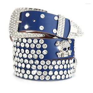 Riemen bling rhinestone voor vrouwen vintage western cowgirl jeans jurk bezaaide lederen riem f3md