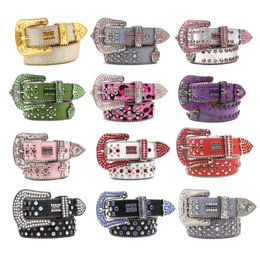 Ceintures Bling clouté cristal mode diamant bb simon femme décontractée designer en cuir pour homme dame ceintures hommes largeur 3,8 cm rock luxes strass boucle punk ceintures