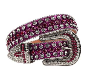 Ceintures Bling Western Strass Cowgirl diamant sangle mode femmes clouté Ceinture Femme luxe violet Ceinture Cinto De Strass1412214