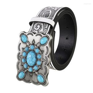 Ceintures Ceinture Bohème-Taille Pour Femme Turquoise Perlée Large Ceinture Décorative