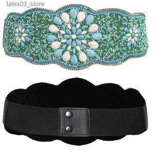 Ceintures Boho ceinture élastique pour femmes mode décontracté luxe Design vêtements ceinture accessoires Goth rétro Style ethnique mince large ceinture Q231115