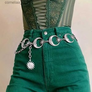 Ceintures Boho lune soleil chaîne de taille creuse Y2K tendance gland robe chaîne femmes réglable ceintures de corps ventre bijoux Y240316