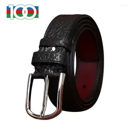 Cinturones Ambos lados se pueden usar Bison Leather Belting Cabeza de la cabeza para hombres Tendencia de la moda de la moda