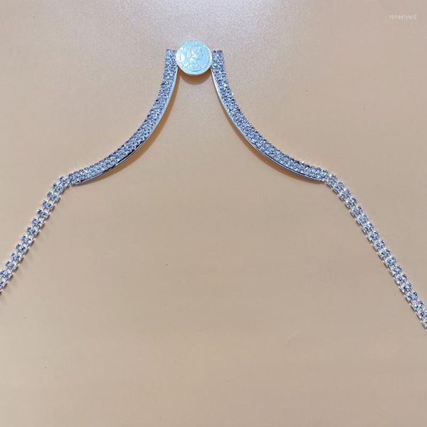 Cinturones, cadenas de sujetador para mujer, cadena de cuerpo de diamantes de imitación Sexy, soporte de pecho, joyería, Bikini, gota de cristal