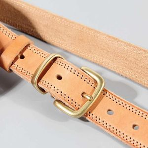 Ceintures Boucle en laiton ceinture femme rétro simple correspondant en cuir mode tendance jean design ultra-mince ceinture jean Q240401