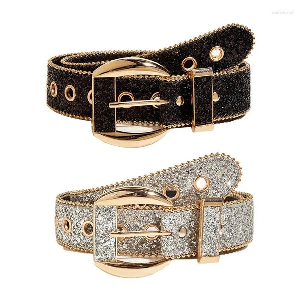 Ceintures Brillant Brillant Femme Jeans Jupe Taille Chaîne Ceinture Mode Pleine Pour Strass Bel