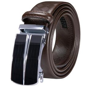 Riemen bruin echte lederen heren automatische gespen mannen riem ratel tailleband riemen voor jurkjeans glijdende eenvoudige release luxeBelts