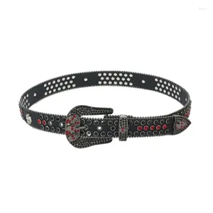 Ceinture boucle ceinture pour adulte punk crâne rivet jeans cow-boy cowgirl