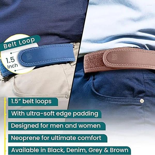 Ceinture élastique sans boucle - un rembourrage ultra-doux pour le sac à ostomie Back Pain en fauteuil roulant s'adapte à des boucles de 1,5 pouce