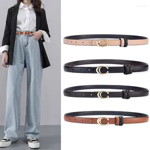 Cinturones C sujetador fino para mujer diseñador de lujo marca PU cuero Pin hebilla cinturón Jeans vestido correas femeninas cintura