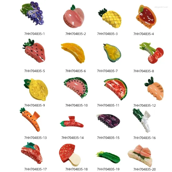 Cinturones Fruta de dibujos animados Clip de garra de pelo Pasadores de plátano divertidos Chica antideslizante Pinza de cola de caballo para mujeres Niños