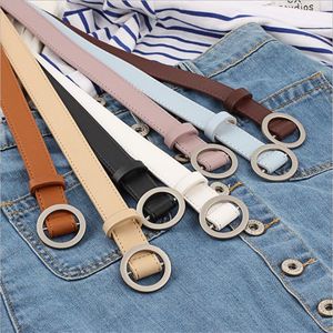 Gordels Casual ontwerper Vrouwelijke zwarte witte bruin verstelbare PU Leather Western Round Circle Belt Taille Band voor dames jeanselts