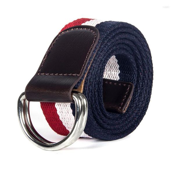 Ceintures Casual Double Anneau Boucle Ceinture Femmes Hommes Toile Pour Femmes Marque De Designer De Luxe