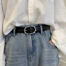 Cinturones Casual Cuero genuino Cinturón femenino Moda Negro Pin Hebilla Alta calidad Natural para mujeres Jeans Decorativos