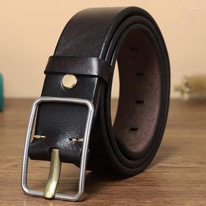 Riemen Casual Heren Riem 4CM Dikke Toplaag Koeienhuid Hoge Kwaliteit Design Business Golf Roestvrijstalen Pin Gesp