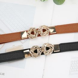 Riemen Casual Skinny Dunne Decoratie Bandjes Voor Vrouwen Dame Effen Kleur Rekbare Nylon Glanzende Strass Metalen Gesp Taille Riem