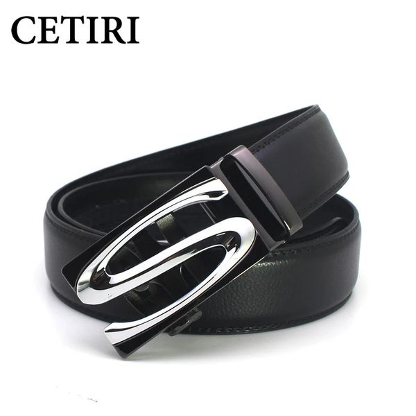 Ceintures CETIRI ceinture pour hommes marque de luxe en cuir véritable ceintures à cliquet pour hommes boucle automatique sangle en peau de vache ceinture formelle cinto 140 cm 231128