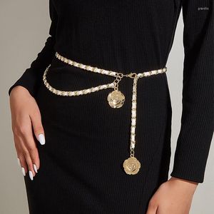 Cinturones de cadena para mujer Punk Metal cintura señoras diseñador de lujo marca vestido Jeans decoración cintura accesorios de ropa