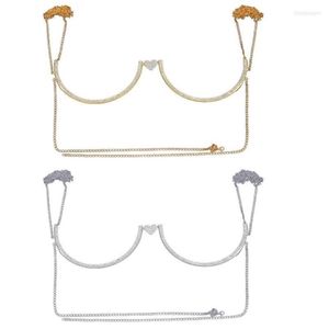 Cinturones Soporte para el pecho Sujetador Rhinestone Body Chain Heart Arnés para mujeres DropshipBelts271v