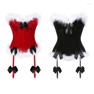 Riemen Kerstlingerie voor dames Kerstmankostuum Sexy Bustier Corset Top Bodysuit Kousenband Optredens Kleding