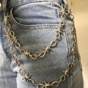 Ceintures Chunky Fil de Fer Barbelé Chaîne Taille Corps - Thorn Collier Gothique SVG Jean Ceinture Portefeuille Hommes Femmes Spike Bijoux Punk Anime