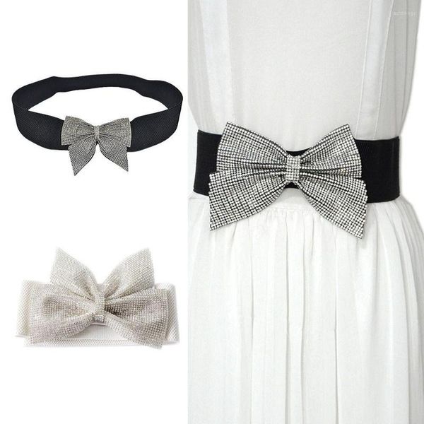 Gürtel, klassischer Rock, Kleid, Mantel, lässig, breiter elastischer Gürtel, Damen-Kummerbänder, Taillenband, Strass-Bowknot-Bund