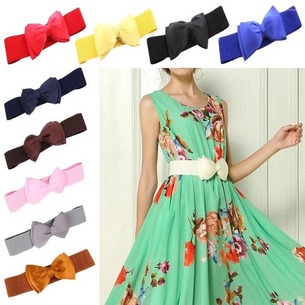 Cinturones Clásico Vintage Falda Vestido Abrigo Ancho Elástico Cinturón Bowknot Gasa Pretina Cintura Banda Damas Cummerbands