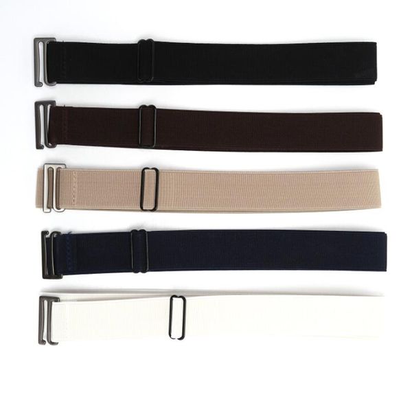 Cinturones Cinturón elástico cómodo para mujeres Hombres Hebilla invisible Plástico ajustable No Show Web JeansBelts
