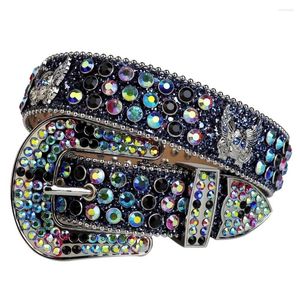 Ceintures CON Cowgirl Cowboy Bling Crâne Strass Ceinture Femme Explosif Polyvalent Luxe Hip Hop INS