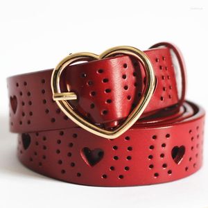 Riemen koe leer hoogwaardige dames riem jeans mode koehide vrouwelijke riem hartvormige pin gesp wasitband gratis shippinbelts fred22