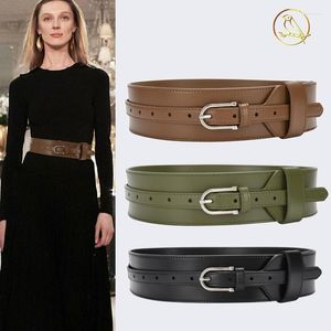 Ceintures ceinture en cuir de vache pour femmes vert jaune violet bleu véritable peau de vache large Corset sangle ceinture hiver printemps manteau robe