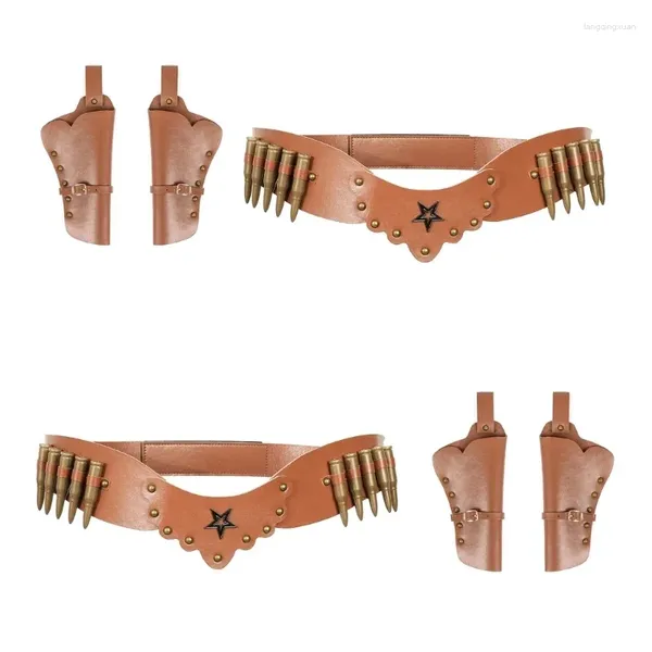 Ceintures Cowboy Belt Belt Holsters Masqueades Washingstrap pour les femmes Costume de ceinture unisexe