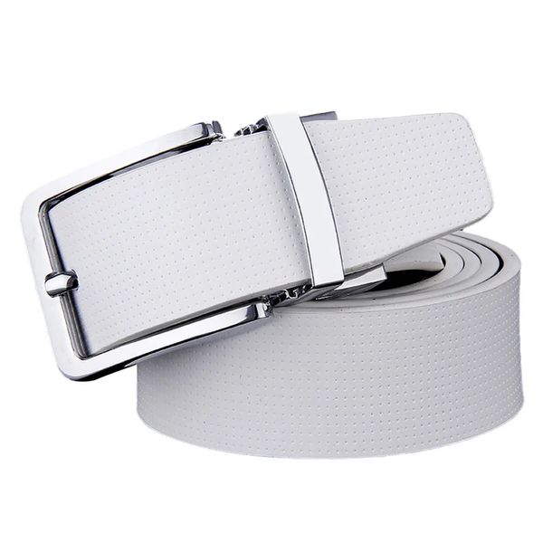 Cinturones de cuero de vaca Diseñador Cinturón de lujo Hombres Correa de cintura masculina Hebilla de cuero Cinturones de cuero genuino blanco para hombres Pantalones Banda Ceinture 231017