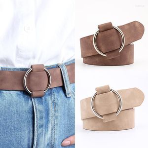 Riemen creatieve modellen zonder pin round buckle casual dames riem jeugd fashion brede taille vrouweltjes fred22