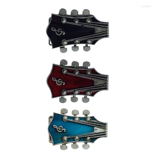 Cinturones Creativo Forma de guitarra Hebilla Cinturón Componentes de bricolaje Western Heavy Rock Estilo Metal para adultos Unisex Dropship