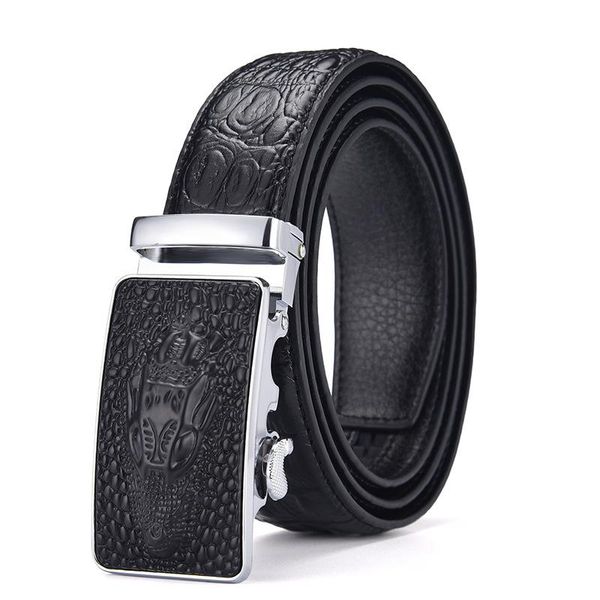 Ceintures Crocodile motif ceinture pour hommes jean luxe en cuir véritable pantalon taille hommes mâle concepteur boucle automatique