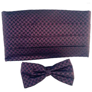 Ceintures Cummerbunds motif noir bordeaux à motifs Cummerbund Design de mode mariage formel noeuds papillon papillon robe de soirée cravate