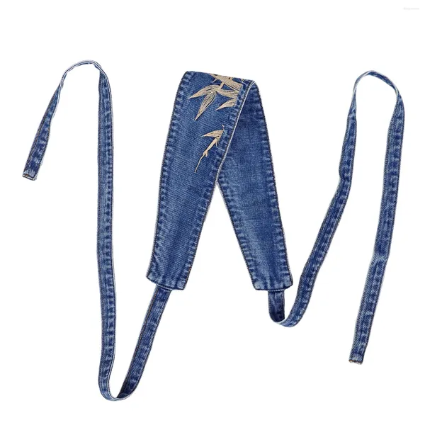 Ceintures Denim ceinture large taille ceinture simplicité broderie femmes robe décor